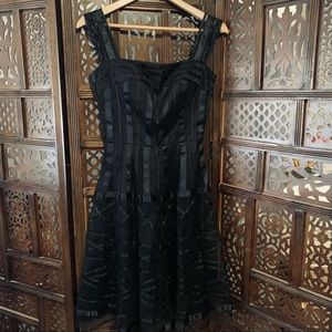 Black ribbon detail little black dress